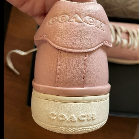 COACH Clip Low Top Blossom Pink Leather Sneaker - Picture 6 of 7